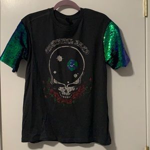 Grateful Dead sequin sleeve shirt